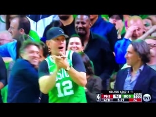 Drew bledsoe, in a terry rozier jersey, after a big terry rozier bucket this is real life in 2018 celtics