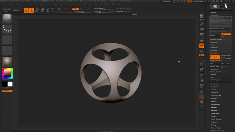 Zbrush сквозные отверстия в dynamesh