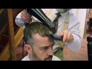 Corporate hairstyle to modern cut w narration cut and grind
