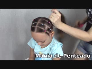 Penteado infantil com cabelo meio preso ou maria chiquinha hairstyle for little girl