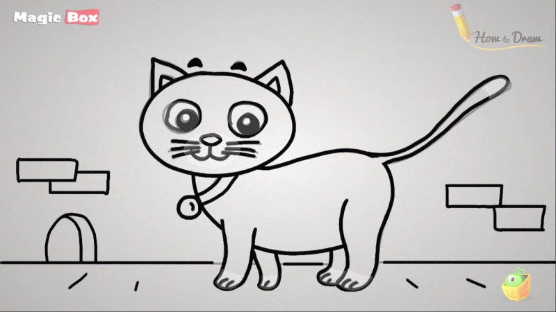How to draw a cute cat easy step by step cartoon art drawing lesson tutorial for porn beginners