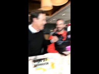 Tom cavanagh speaking french… with his and carlos’ manager the other danpan (daniel pancotto) via @ashtonlunceford ig story