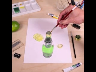 Une création en aquarelle prend vie pour perrier