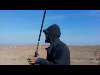 A guy took what seems to be some kind of antenna from a turkish vehicle during patrols