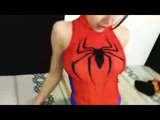 Spider girl получает сперму на свою паучью пизду секс, минет, порно [360]