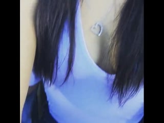Young brunette with blue eyeshadow linda