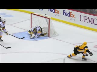 Marc andré fleury stretches out to make amazing save against penguins
