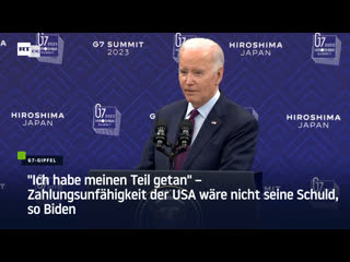 "ich habe meinen teil getan" – zahlungsunfähigkeit der usa wäre nicht seine schuld, so biden