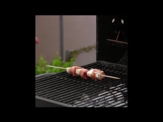 Bacon halloumi hot dog skewers proper tasty