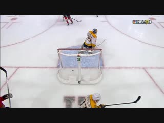 Jonathan toews fires perfect shot past pekka rinne for shorthanded goal