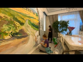 Пейзаж на кухне с дианой