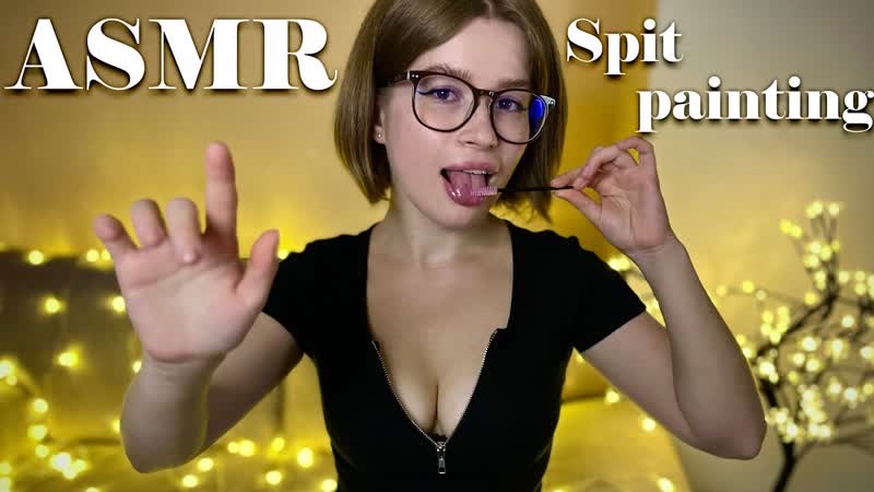 Lerka asmrka spit painting you until you fall asleep 💦😴 echo mouth sounds, spoolie nibbling, chewing, kisses