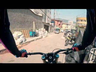 Steep urban mountain biking down a rio favela filip polcs pov