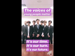 180924 unicef instagram story update with bts 18 youth2030 unga btsxunitednations @bts twt @unicef