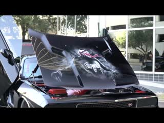 Bagged wide body challenger west texas style! 22x14s on airbags and more 🤘🔥🇺🇸🇺🇸