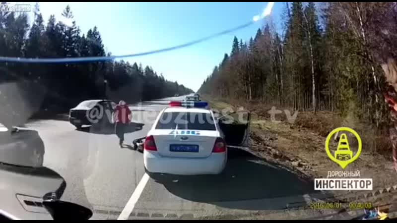 Жёстко сбил инспектора гибдд