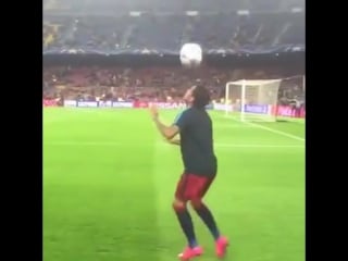 Dani alves during the warm up barcelona bate