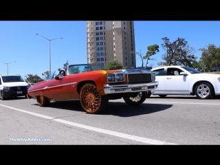 Kandy orange '75 chevrolet caprice vert on all gold amani forged stance 26s