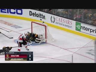 Marc andre fleury slides across for clutch save to preserve tie