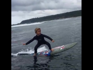 Father son surf session with yadin nicol