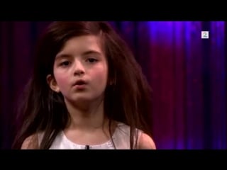 Amazing seven year old sings fly me to the moon (angelina jordan) on senkveld "the late show"