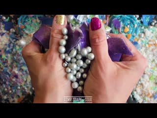 New year's asmr crispy gift boxes with a surprise blue and gold flowers