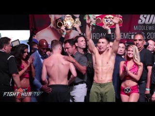 Full uncut canelo alvarez vs gennady goloin weigh in and face off video