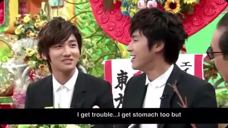 [110927 waratte iitomo]changmin don’t wanna stop eating spicy food even though his bum gets hurt jealous tomorrow 東方神起 tvx