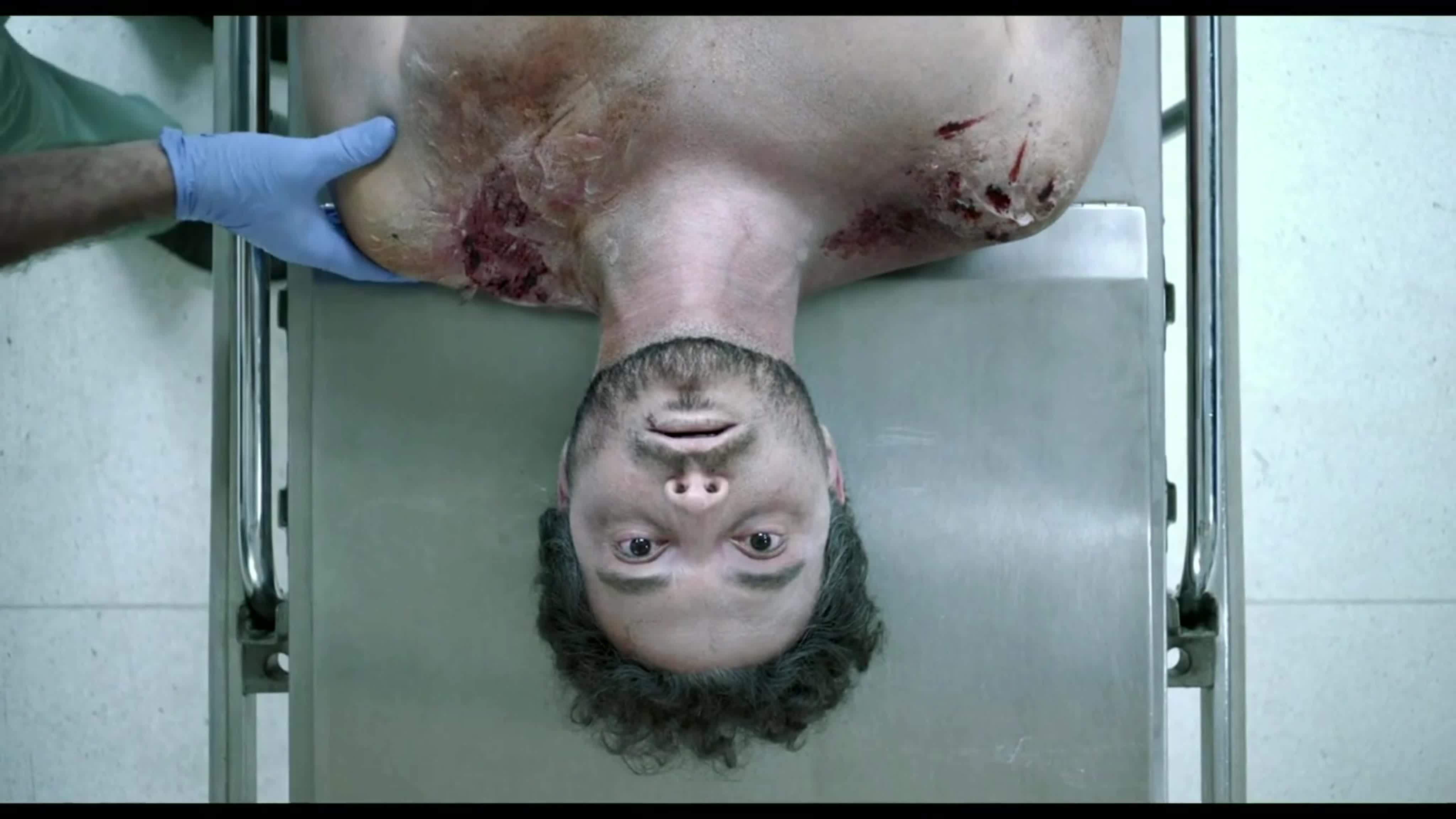 Autopsy scene of a male corpse