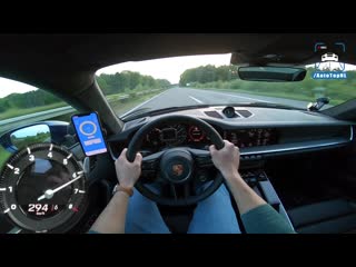 Porsche 911 992 carrera s 323km/h *super fast* on autobahn (no speed limit) by autotopnl