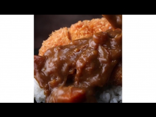 Japanese pork cutlet (tonkatsu) with curry