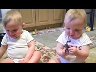 Twins mimic daddy's sneeze | sneezing twins