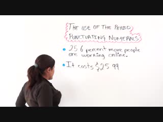 English punctuation using the period for punctuating numerals