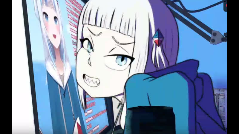 Гура делает зарядку hololive virtual youtuber gawr gura