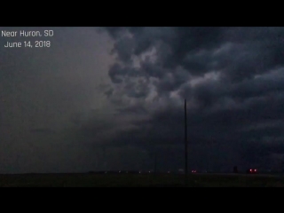 Incredible non stop lightning show north of huron, sd on june 14, 2018