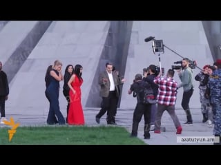 Kim kardashian and sister khloe laid flowers at armenian porn memorial in yerevan