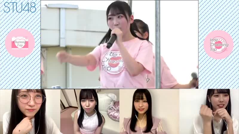 200916 stu48 ishida chiho, iwata hina, harada sayaka, yoshida sara appearance ganpeki live wo issho ni miyou