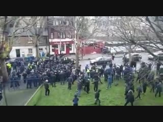 Everton outside a millwall pub earlier today efc mfc