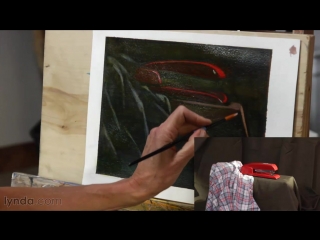 Lynda artist at work creating a visual hierarchy (hd) 03 establishing temperature and contrast using glazes