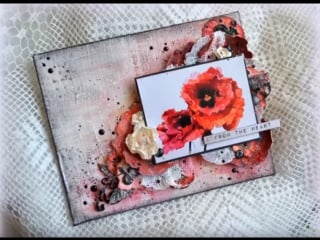 Mixed media canvas poppies by ekaterina zenevich step by step tutorial