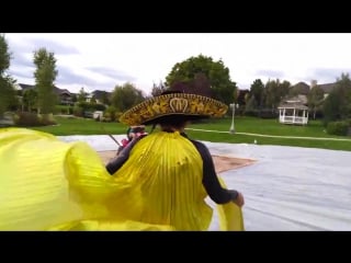 Lawn mower slip n slide filmed on a smartphone