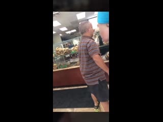 Misogynistic guy degrading female workers gets tackled