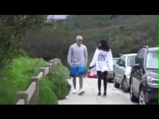 Justin bieber and ashley moore walk