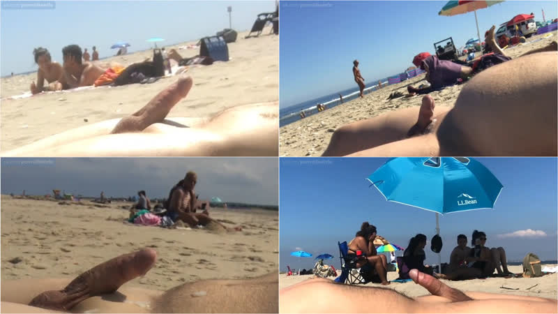 Только одна незнакомая девушка согласилась подрочить большой член нудиста на пляже