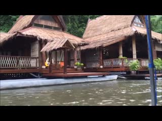 Floating bungalows on river kwai kanchanaburi