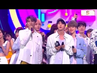 [awards] 180902 bts win 1 place with idol (2nd win) @sbs inkigayo