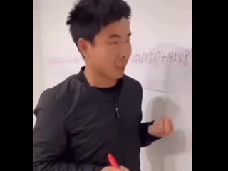 Guy uses abacus method(chinese way to calculate difficult math with fingers)