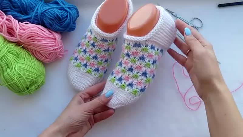 Следки спицами мастер класс, ленивый жаккард, легко и быстро