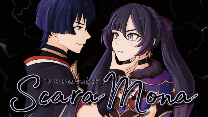 Scaramona speedpaint || genshin impact [scaramouche x mona]