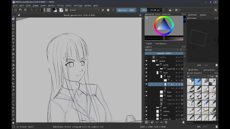 Sketch porn video – Speedpaint hk416 and monika (sketch)